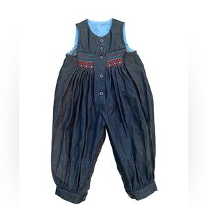 Vintage Smocked Denim Romper